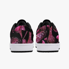 Load image into Gallery viewer, Low-Top Leather Sneakers - White/Black 'Pink crystals shoes'