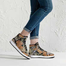 Load image into Gallery viewer, 209. High-Top Leather Sneakers - White / Black 'Nude embroidery'