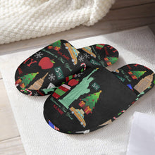 Load image into Gallery viewer, Unisex Classic Cotton Slippers east 'Christmas in New York'