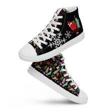 Load image into Gallery viewer, Men’s high top canvas shoes 'Christmas in New York'