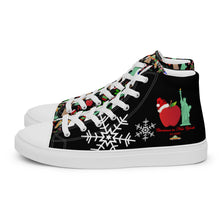 Load image into Gallery viewer, Men’s high top canvas shoes 'Christmas in New York'