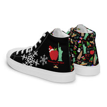Load image into Gallery viewer, Men’s high top canvas shoes 'Christmas in New York'