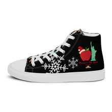 Load image into Gallery viewer, Men’s high top canvas shoes 'Christmas in New York'