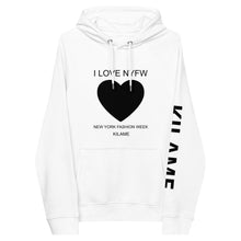 Load image into Gallery viewer, Unisex eco raglan hoodie 'I love NYFW'
