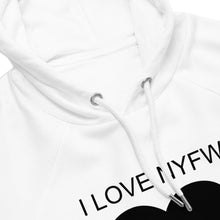 Load image into Gallery viewer, Unisex eco raglan hoodie 'I love NYFW'