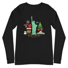 Load image into Gallery viewer, Unisex Long Sleeve Tee Wall 'Christmas in New York'