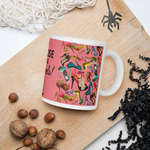 Load image into Gallery viewer, White glossy mug 'I close deals in heels'