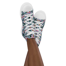 Load image into Gallery viewer, Women’s high top canvas shoes 'Blue shoes'