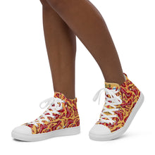 Load image into Gallery viewer, Women’s high top canvas shoes 'Down the rabbit hole'