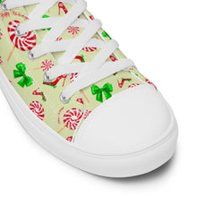 Load image into Gallery viewer, Women’s high top canvas shoes 'Peppermint'