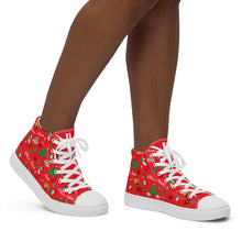 Load image into Gallery viewer, Women’s high top canvas shoes 'Buon Natale'