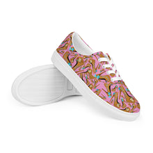 Load image into Gallery viewer, Women’s lace-up canvas shoes 'Eat me drink me'