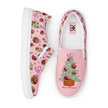 Load image into Gallery viewer, Women’s slip-on canvas shoes 'Pink Christmas'