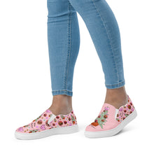 Load image into Gallery viewer, Women’s slip-on canvas shoes 'Pink Christmas'