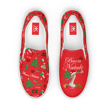 Load image into Gallery viewer, Women’s slip-on canvas shoes 'Buon Natale Italiano'