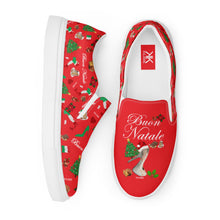 Load image into Gallery viewer, Women’s slip-on canvas shoes 'Buon Natale Italiano'