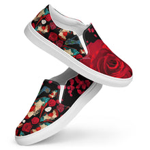 Load image into Gallery viewer, Women’s slip-on canvas shoes 'Fiori rosso'