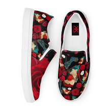 Load image into Gallery viewer, Women’s slip-on canvas shoes 'Fiori rosso'