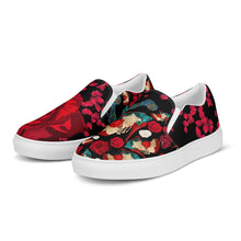 Load image into Gallery viewer, Women’s slip-on canvas shoes 'Fiori rosso'