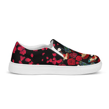 Load image into Gallery viewer, Women’s slip-on canvas shoes 'Fiori rosso'