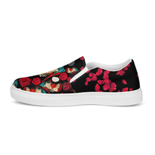 Load image into Gallery viewer, Women’s slip-on canvas shoes 'Fiori rosso'