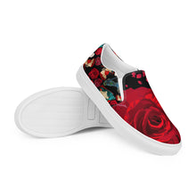 Load image into Gallery viewer, Women’s slip-on canvas shoes 'Fiori rosso'