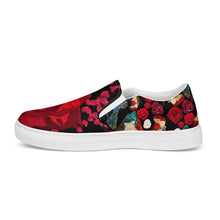 Load image into Gallery viewer, Women’s slip-on canvas shoes 'Fiori rosso'