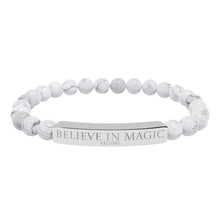 Load image into Gallery viewer, Engraved 'Belive in Magic' Natural Stone Stretch Bracelet - 7 variants - 2 colors
