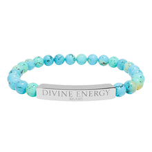Load image into Gallery viewer, Engraved 'Divine Energy' Natural Stone Stretch Bracelet - 7 variants - 2 colors
