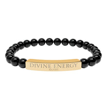 Load image into Gallery viewer, Engraved 'Divine Energy' Natural Stone Stretch Bracelet - 7 variants - 2 colors
