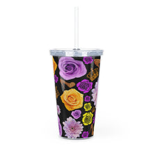 Load image into Gallery viewer, Plastic Tumbler with Straw 'Purple Gold'

