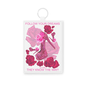 Saffiano Leather Card Holder 'Follow your dreams'