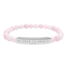 Load image into Gallery viewer, Engraved 'Belive in Magic' Natural Stone Stretch Bracelet - 7 variants - 2 colors
