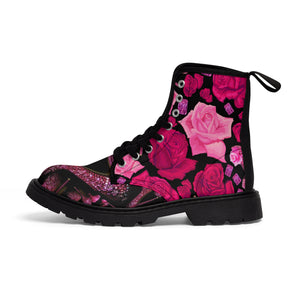Women's Canvas Boots Nilie 'Pink crystals shoes'