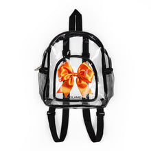 Load image into Gallery viewer, Clear Backpack with Orange Bow Print
