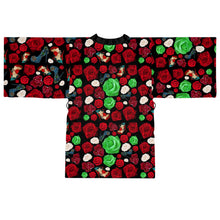 Load image into Gallery viewer, Long Sleeve Kimono Robe 'Fiori rosso nero'
