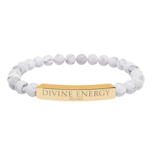 Load image into Gallery viewer, Engraved 'Divine Energy' Natural Stone Stretch Bracelet - 7 variants - 2 colors

