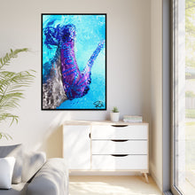 Load image into Gallery viewer, Framed Matte Canvas Art — Vibrant Underwater Kilame Shoe Print &#39;Tides of Elegance&#39;
