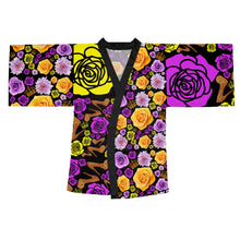 Load image into Gallery viewer, Long Sleeve Kimono Robe &#39;Purple Gold&#39;
