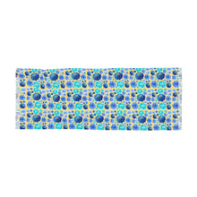 Load image into Gallery viewer, Light Scarf — Blue Watercolor Floral Lightweight Scarf
