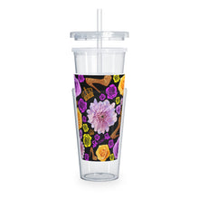 Load image into Gallery viewer, Plastic Tumbler with Straw 'Purple Gold'
