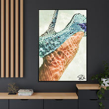Load image into Gallery viewer, Framed Matte Canvas Art — Vibrant Underwater Kilame Shoe Print &#39;Maritime Mirage&#39;
