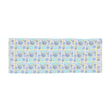 Load image into Gallery viewer, Light Scarf — Blue Watercolor Floral Lightweight Scarf

