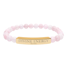 Load image into Gallery viewer, Engraved 'Divine Energy' Natural Stone Stretch Bracelet - 7 variants - 2 colors
