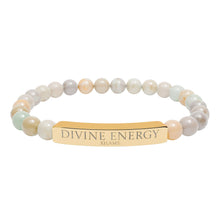 Load image into Gallery viewer, Engraved 'Divine Energy' Natural Stone Stretch Bracelet - 7 variants - 2 colors
