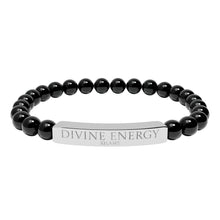 Load image into Gallery viewer, Engraved 'Divine Energy' Natural Stone Stretch Bracelet - 7 variants - 2 colors
