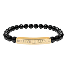 Load image into Gallery viewer, Engraved 'Belive in Magic' Natural Stone Stretch Bracelet - 7 variants - 2 colors
