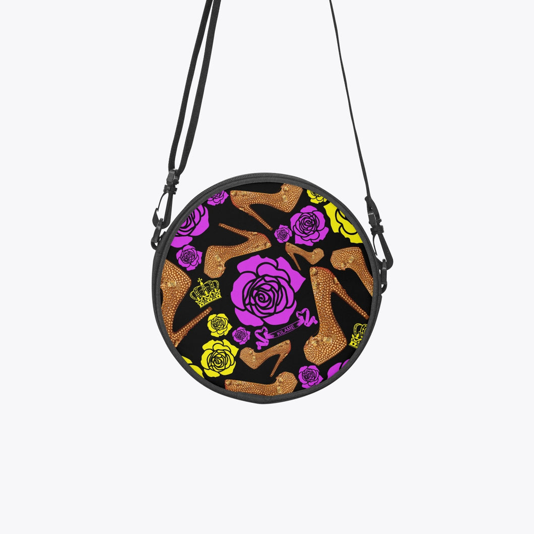 Round Satchel Bag 'Purple Gold'