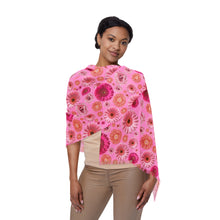 Load image into Gallery viewer, Pink Floral Light Scarf — Lightweight Spring Blossom Scarf
