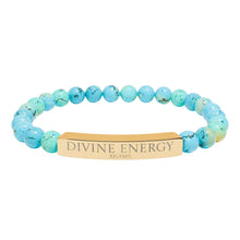 Load image into Gallery viewer, Engraved 'Divine Energy' Natural Stone Stretch Bracelet - 7 variants - 2 colors
